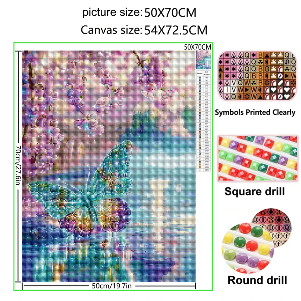 Diamond Painting New Arrival 2025 5D DIY Full Diamond Mosaic Embroidery Fantasy cherry blossom butterfly Sets Home Decor Arts