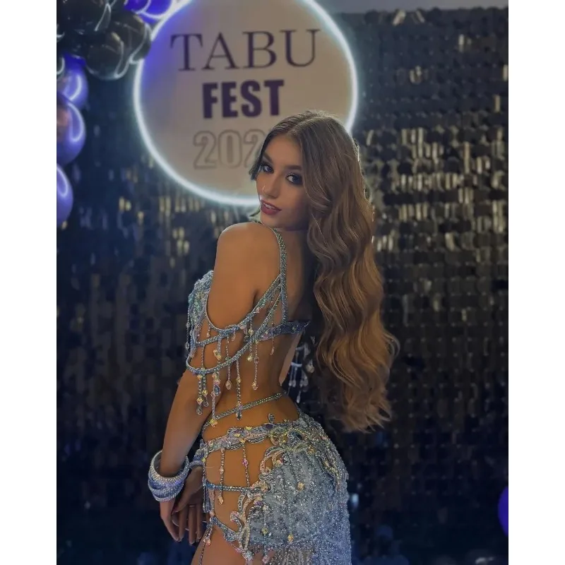 Customized Eastern Bellydance Dress Indian Clothes Women Belly Dancing Bra and Skirt Oriental Dance Costume ベリーダンス Falda