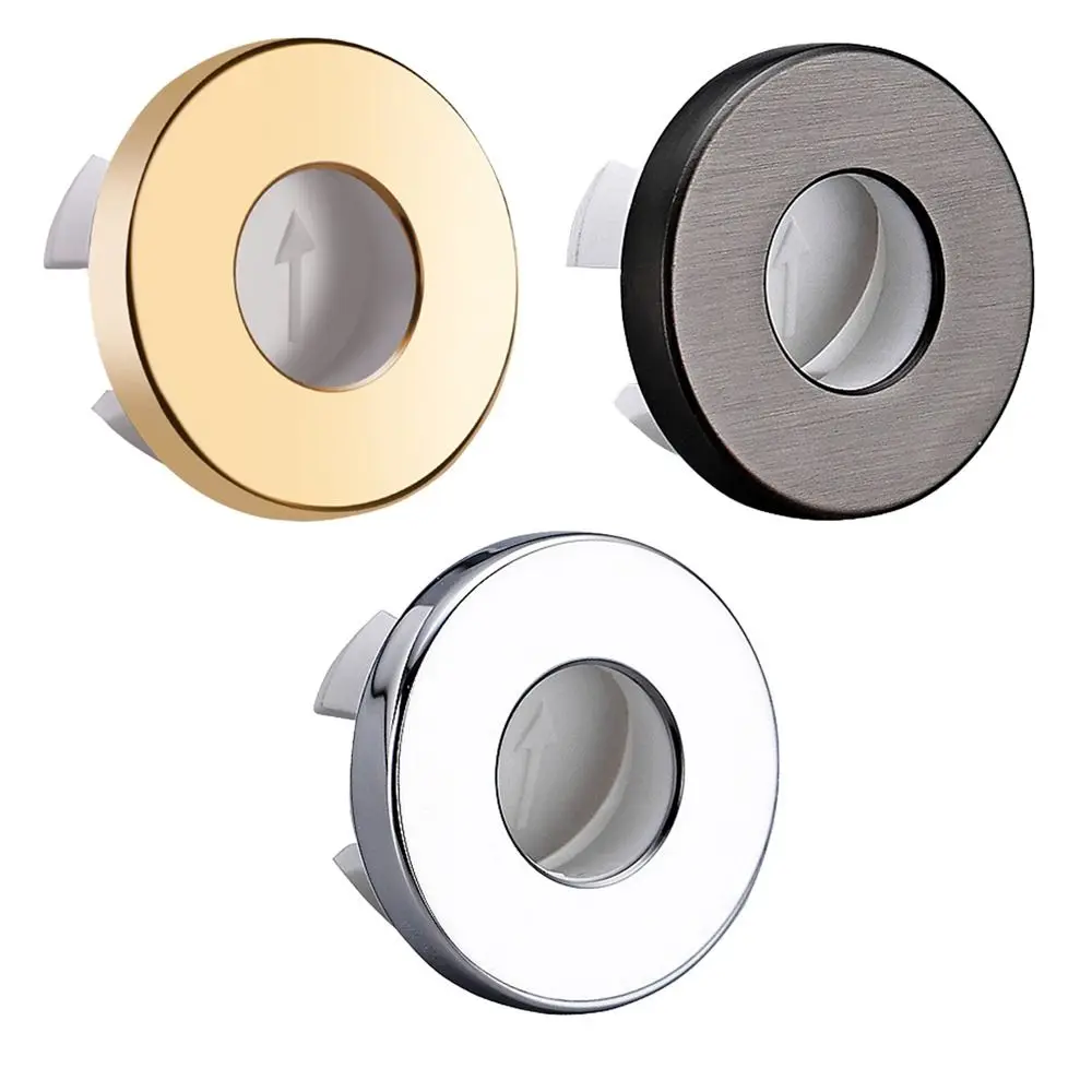 Useful Copper Sink Overflow Covers Round Replacement Sink Hole Cover Trim Ring Cap Kitchen Bathroom Supplies