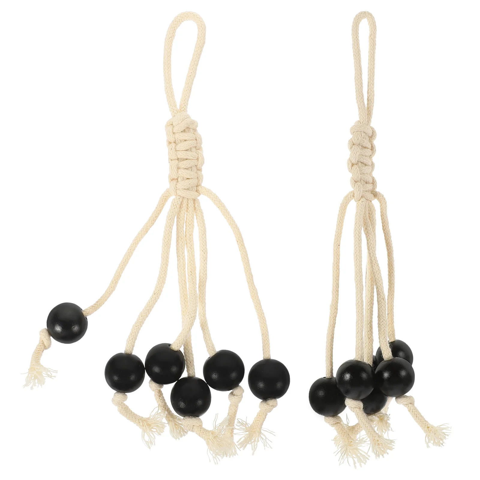 Handwoven Cotton Rope Banana Hanger Wooden Beads Fresh Keeping Storage Decor Indoor Outdoor Kitchen Balcony Patio