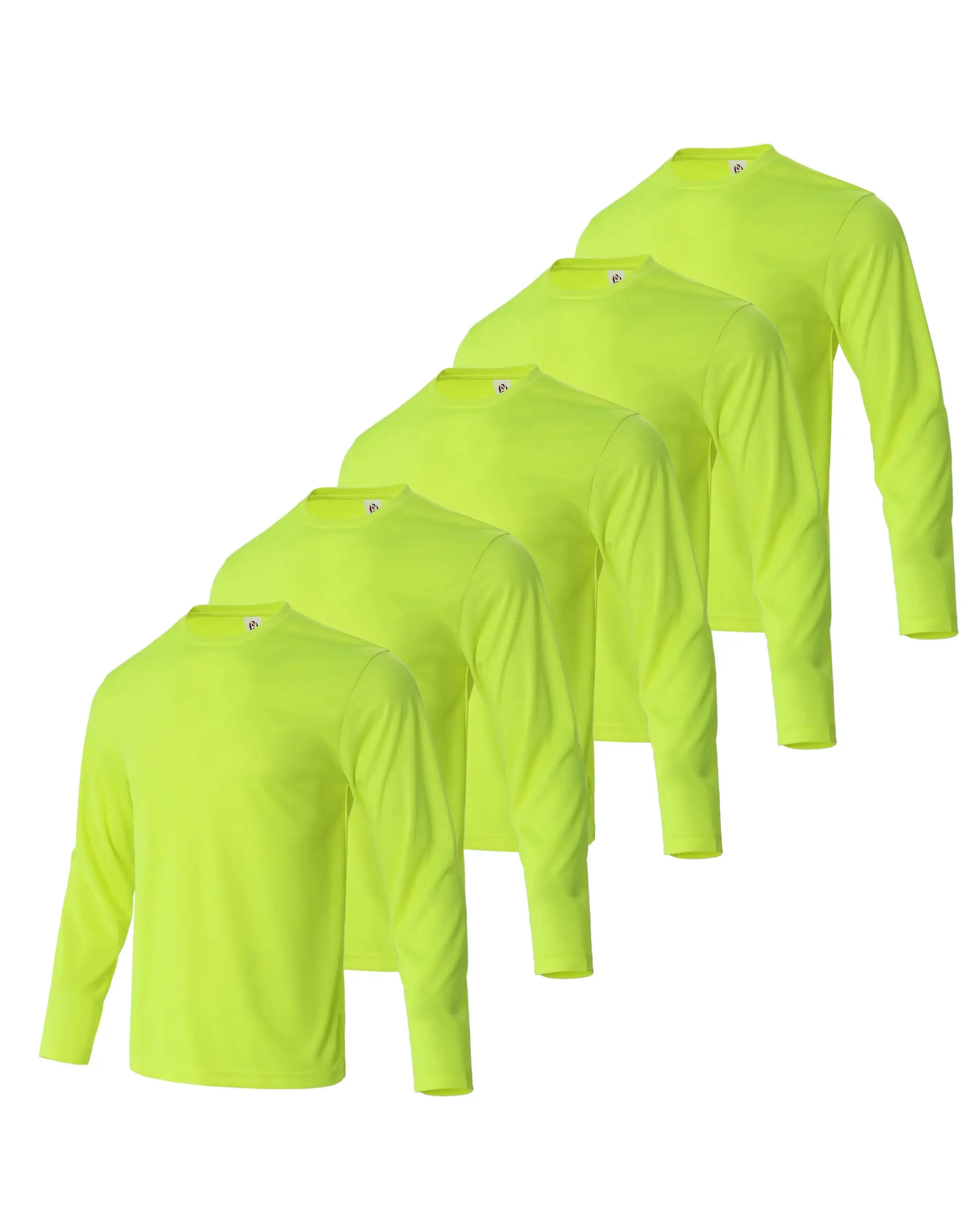 

5 Pack Mens Long Sleeve Shirts UPF 50+ Sun Protection Casual Quick Dry Crew Neck Work Shirts Athletic Cycling Hiking Workout T-Shirts