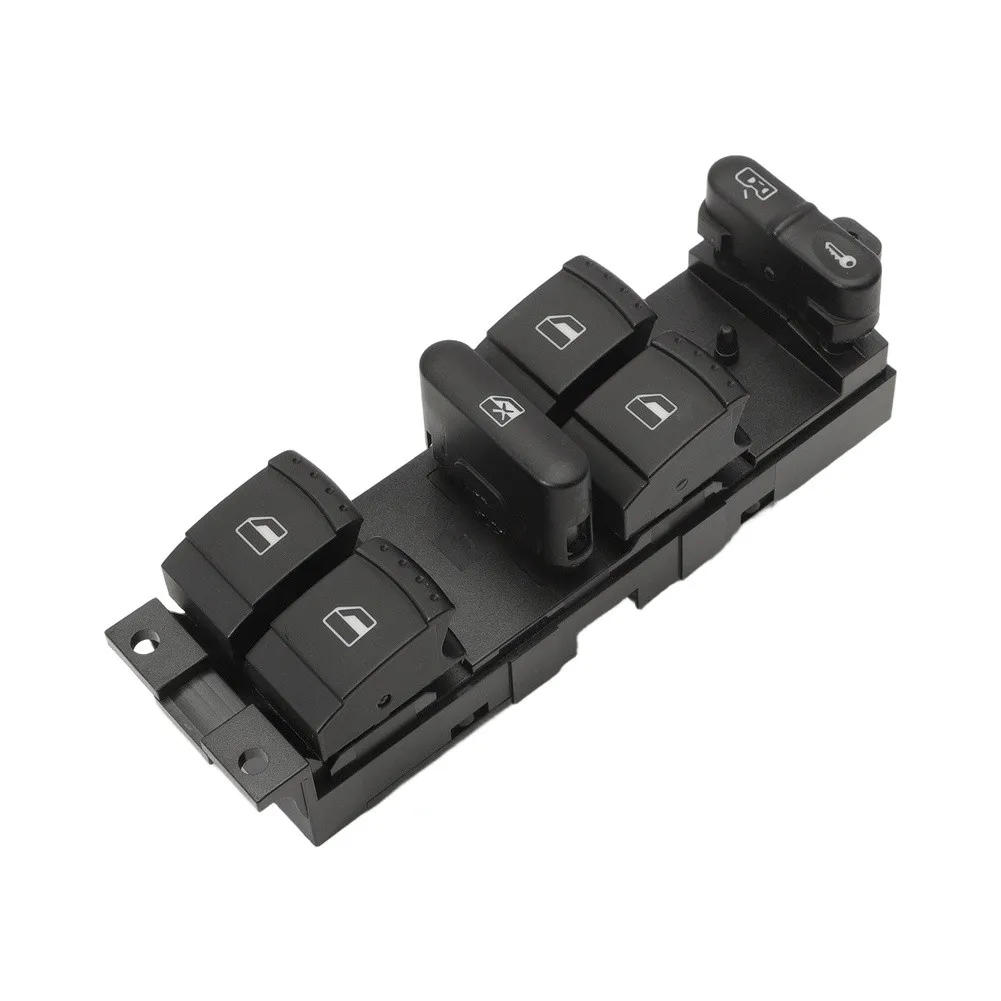 Black Front Left Window Switch High Strength Material Direct Replacement Part 6 Button Design For Broken Window Repair