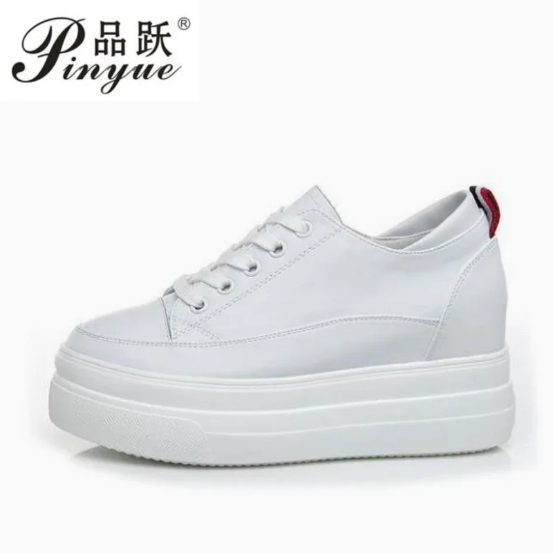 

Women's Chunky Sneakers Genuine Leather Casual Women Shoes High Heels Platform Sneakers for Woman Spring Autumn Shoes 34-40