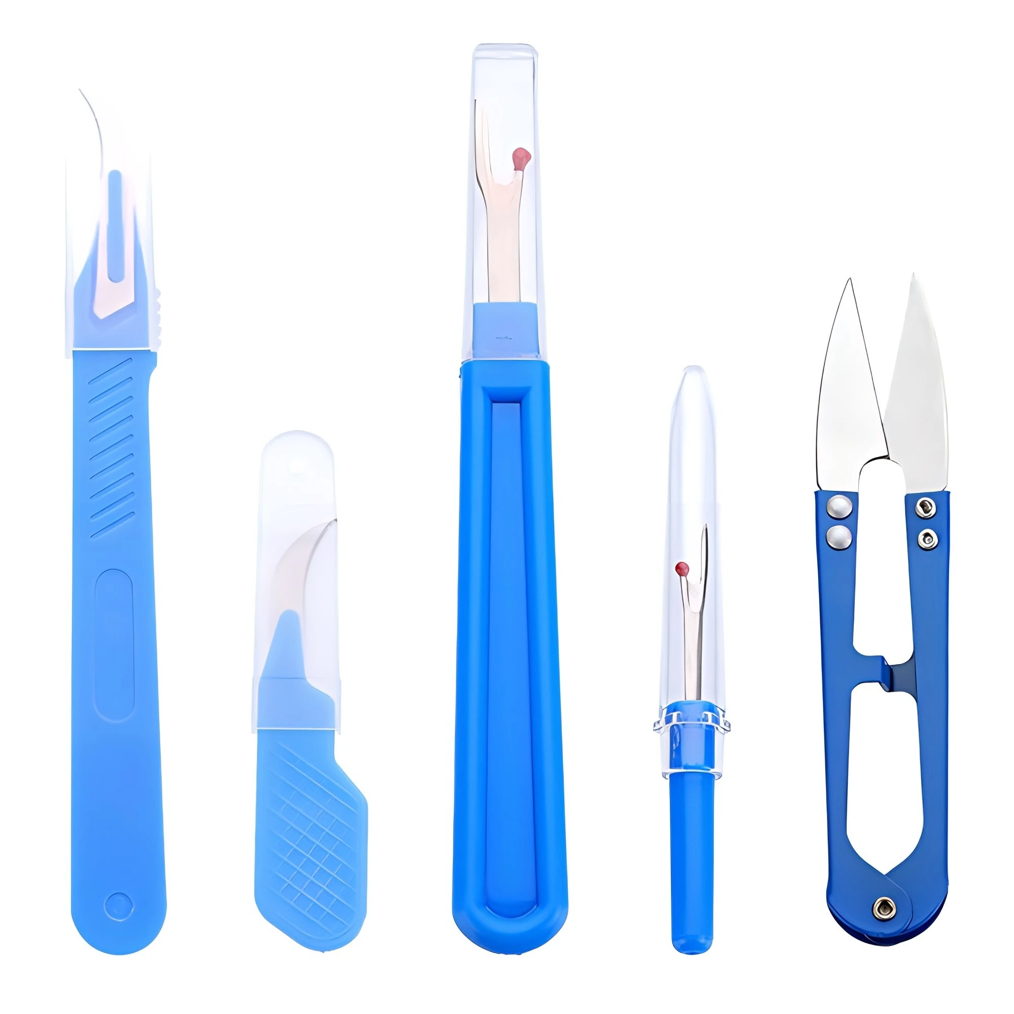 Набор для распарывания швов (1/5 шт.), синий, с нитевым распарывателем и ножницами, для шитья, квилтинга, рукоделия и домашнего использования
