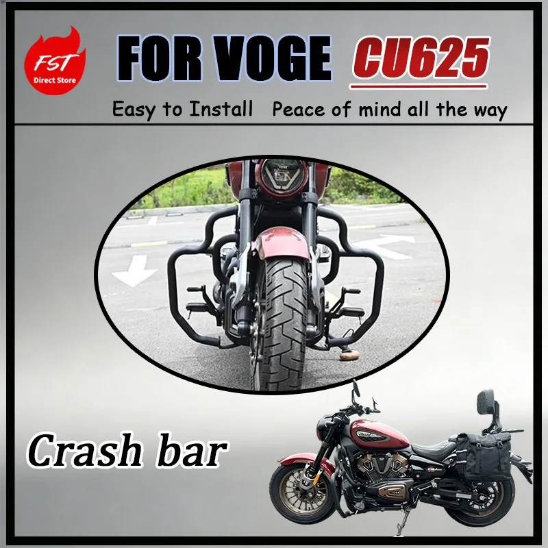 For VOGE CU625 Practical Modification Accessories: Anti‑side‑fall Crash Bar resists scratches during low‑speed reversing