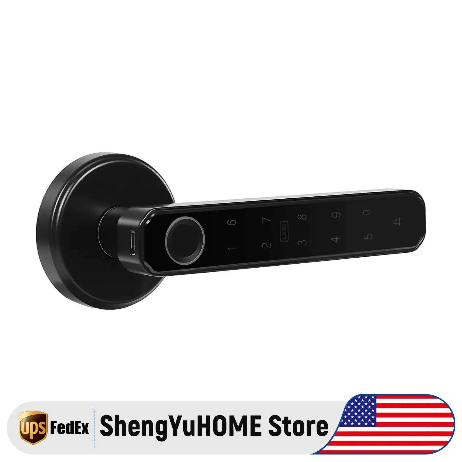 قفل باب ببصمة الإصبع، قفل مقبض الباب الذكي مع لوحة مفاتيح ومفتاح، قفل إلكتروني بيومتري للمنزل والشقة والمكتب والفندق