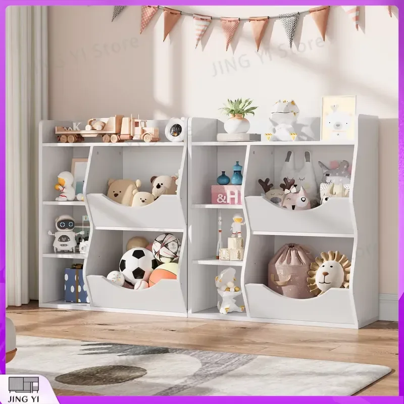 Kids Bookshelf Toy Storage Organizer 5 Cubes Wooden Bookcase for Children Bedroom Living Room Home Office Study Room