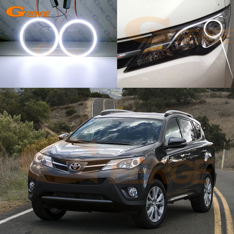 Geerge For Toyota RAV 4 RAV4 IV 2013 2014 2015 Excellent Ultra Bright Cob Led Angel Eyes Kit Halo Rings Day Light