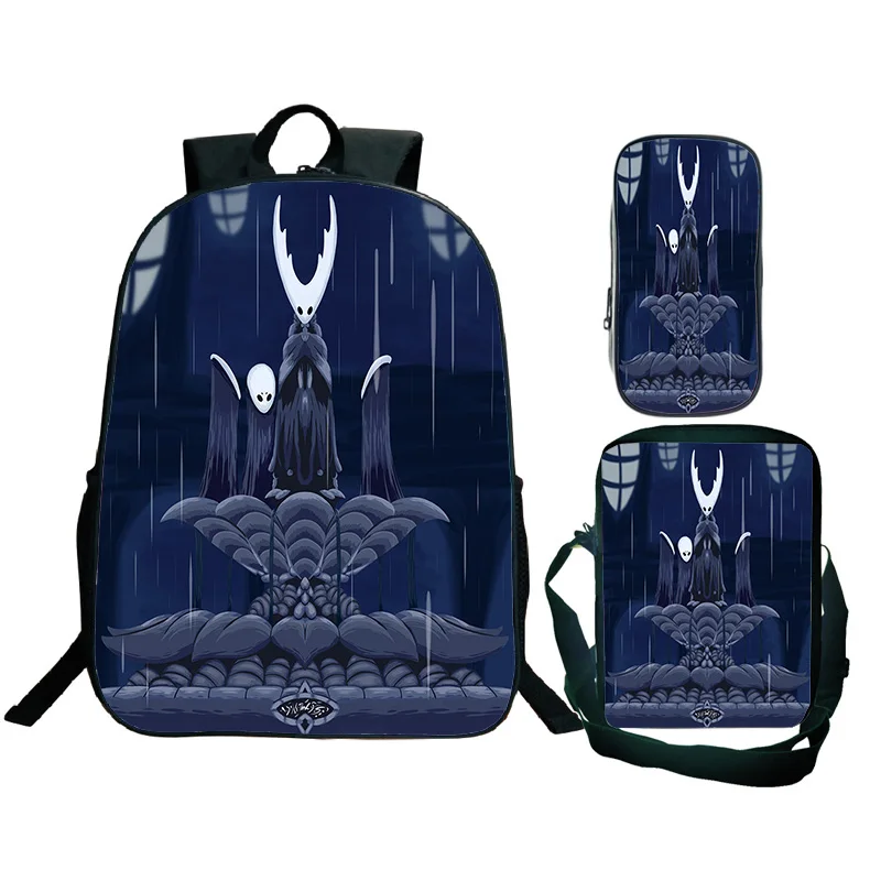 Hollow Knight Print Backpacks Crossbody Bag Pen Bag 3 Sets Hornet SchoolBags Teenager Bookbags Boys Girls Casual Bag Mochila