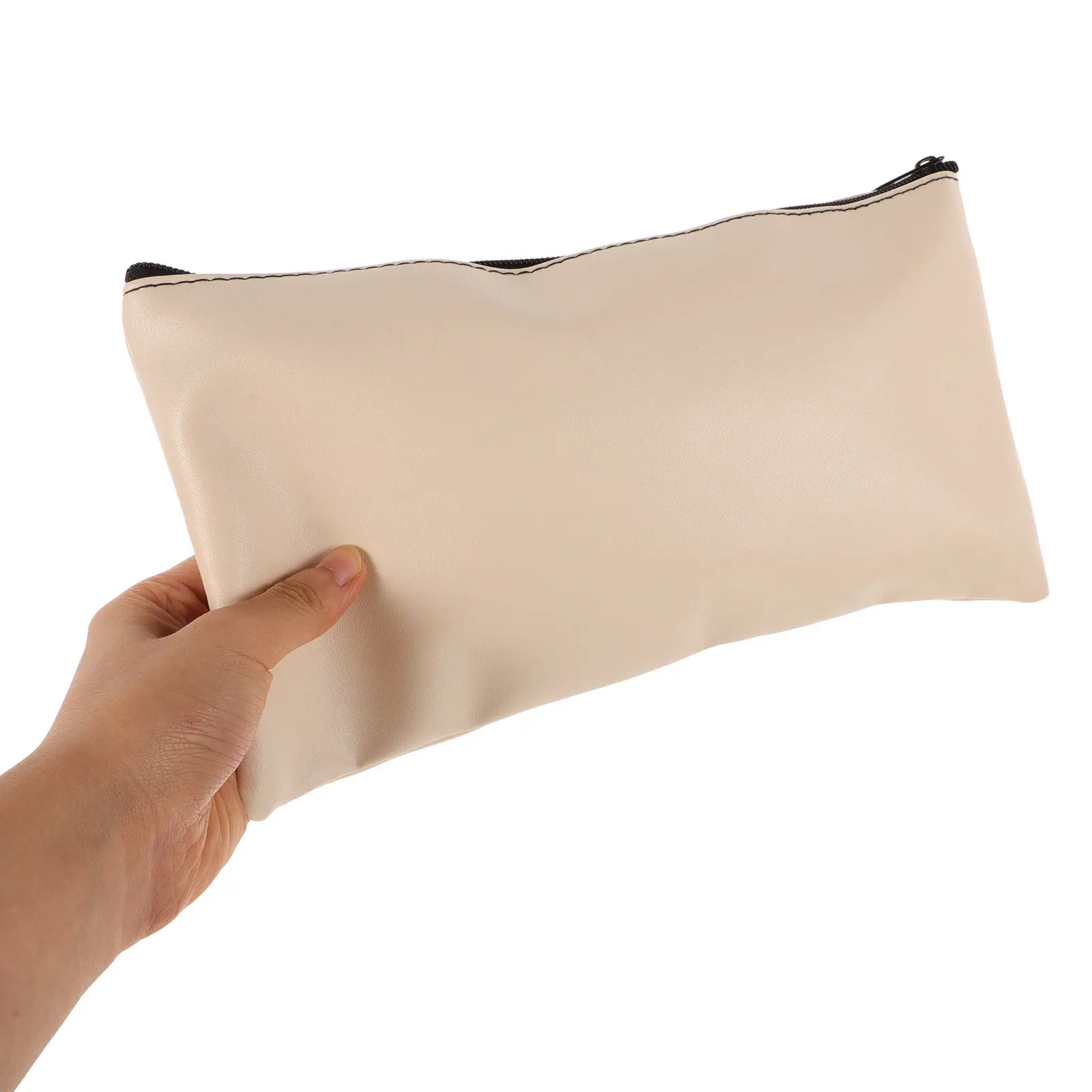 

2Pcs PU Money Bag with Aluminum Alloy Zipper for Cash Checks Receipts Bills Documents Organizers Pouches for Teachers