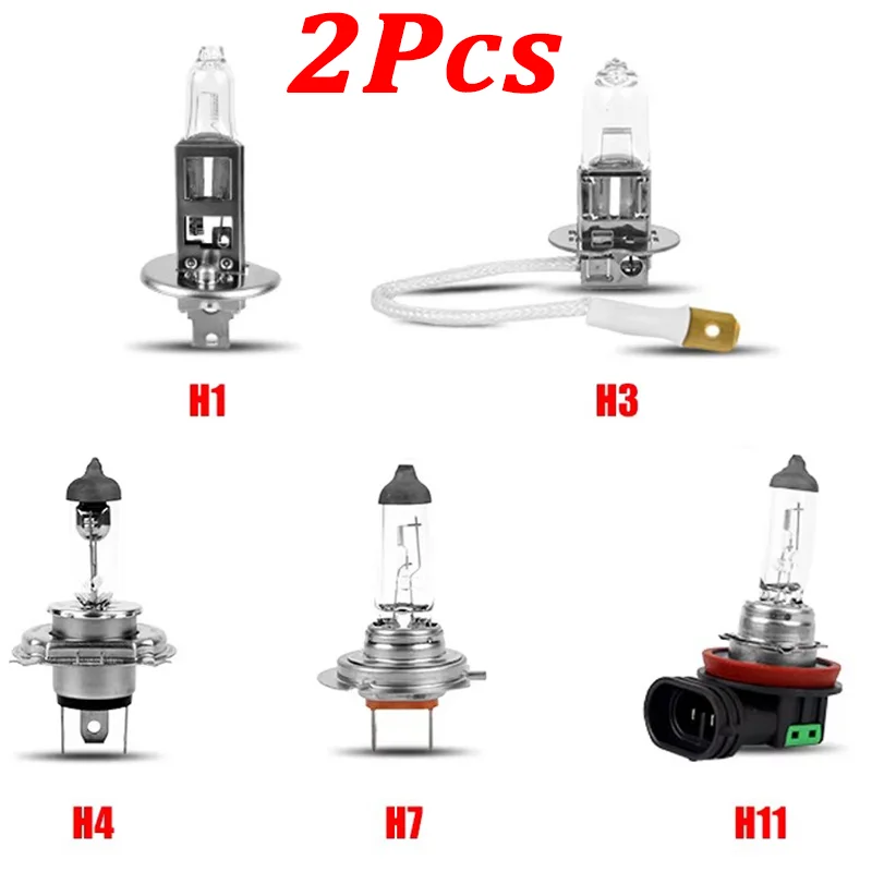 

1/2Pcs H1 H3 H4 H7 H11 Halogen Car Headlight Auto Low-Beam Driving Light Super Bright Bulbs Fog Lamp Auto Driving Lights 55W 12V