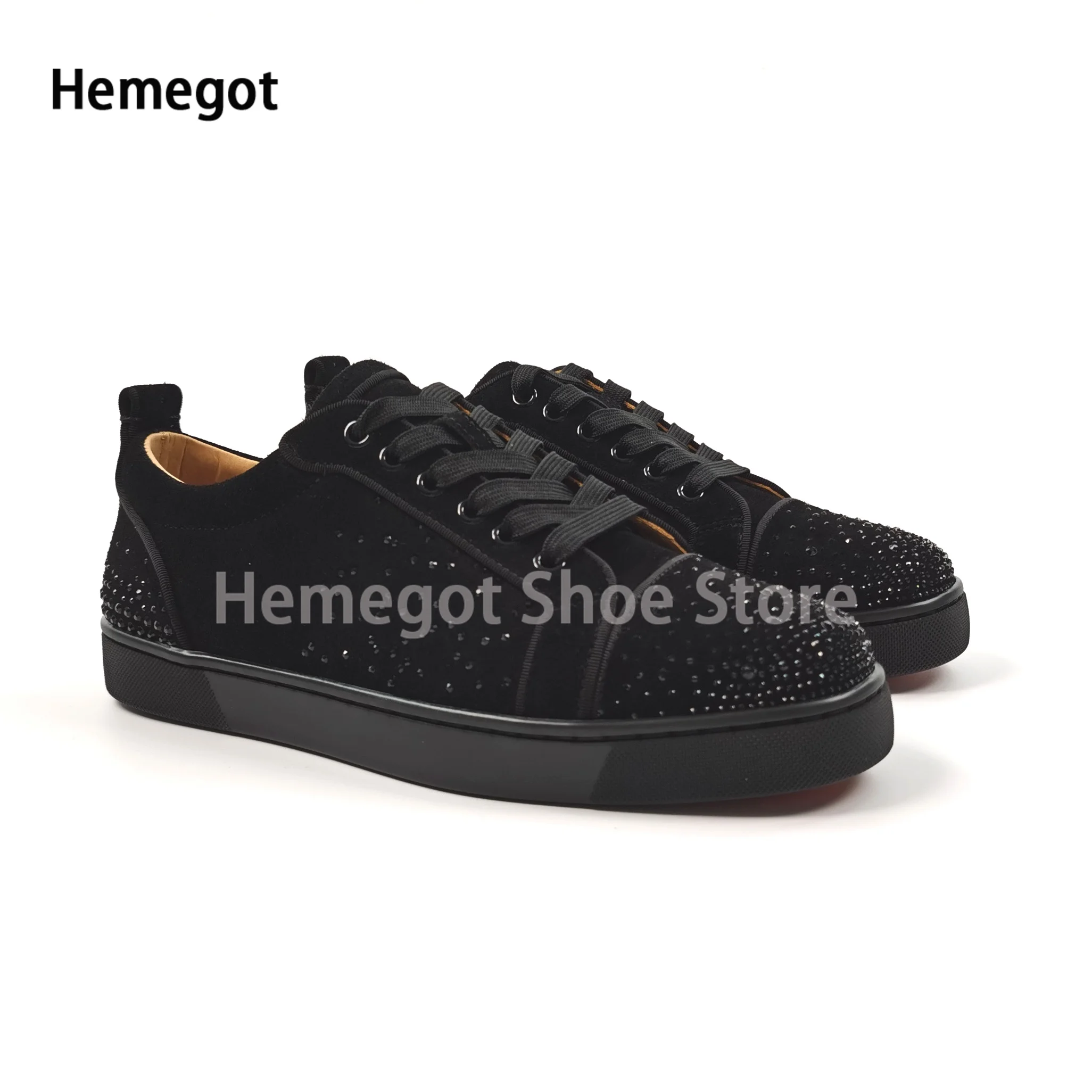 

Low Top Full Diamond Flat Shoes Men's Rhinestones Low Top Casual Shoes Flat Board Shoes Brand Designer Men's Casual Shoes