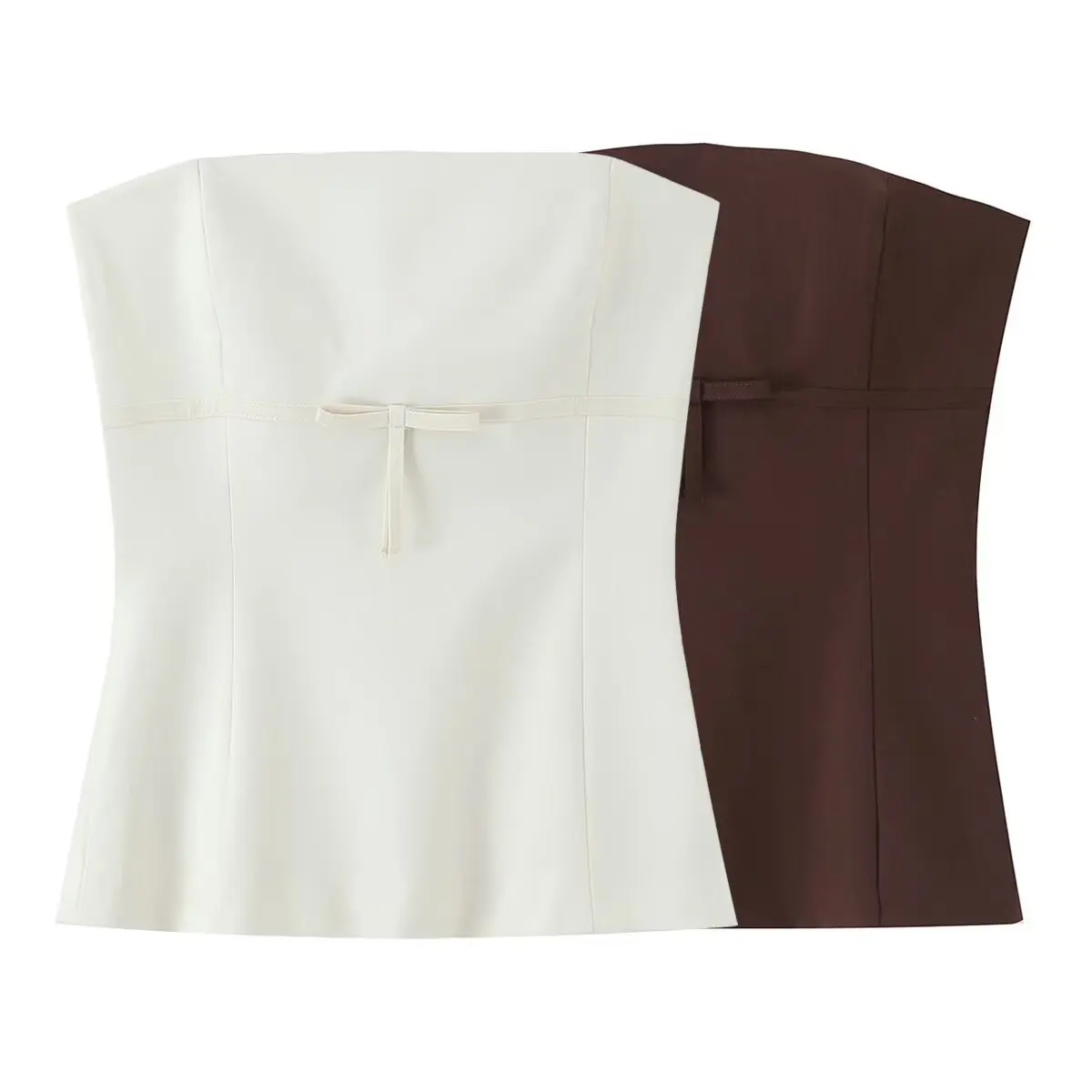 

Женский топ без бретелек с галстуком-бабочкой, осенний сексуальный облегающий верхняя одежда, модная верхняя одежда без бретелек с открытыми плечами