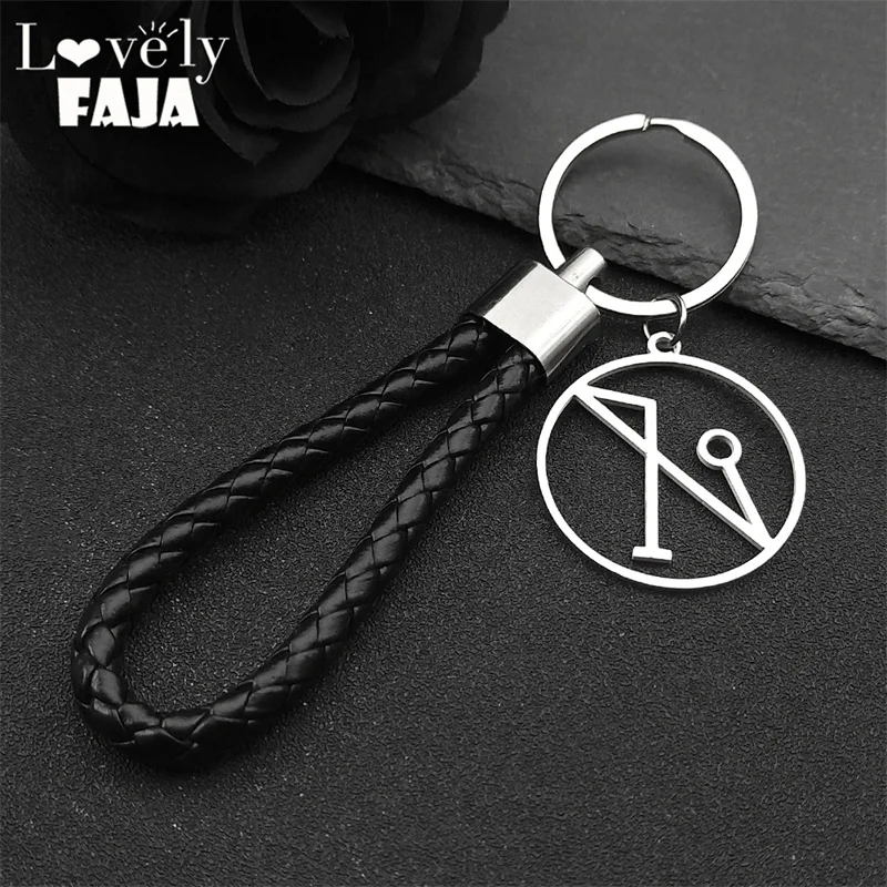 Archangel Raphael Key Chain for Women Stainless Steel Silver Color Angel Bow Uriel Sigil Key Bag Pendant Amulet seal of God Pin