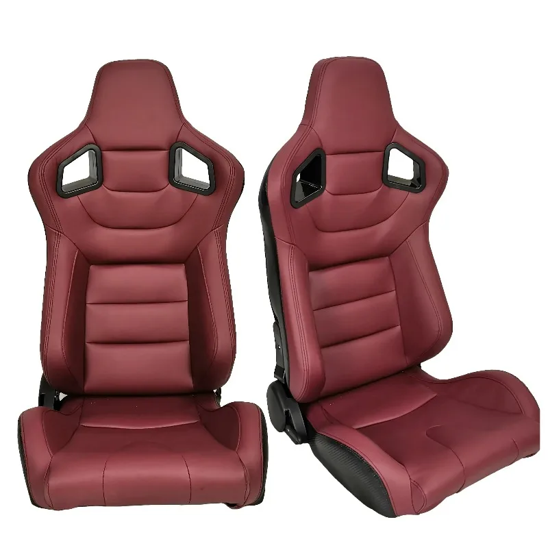 

Burgundy PVC Adjustable Single and Double Slider Universal Racing Seat Car Seat