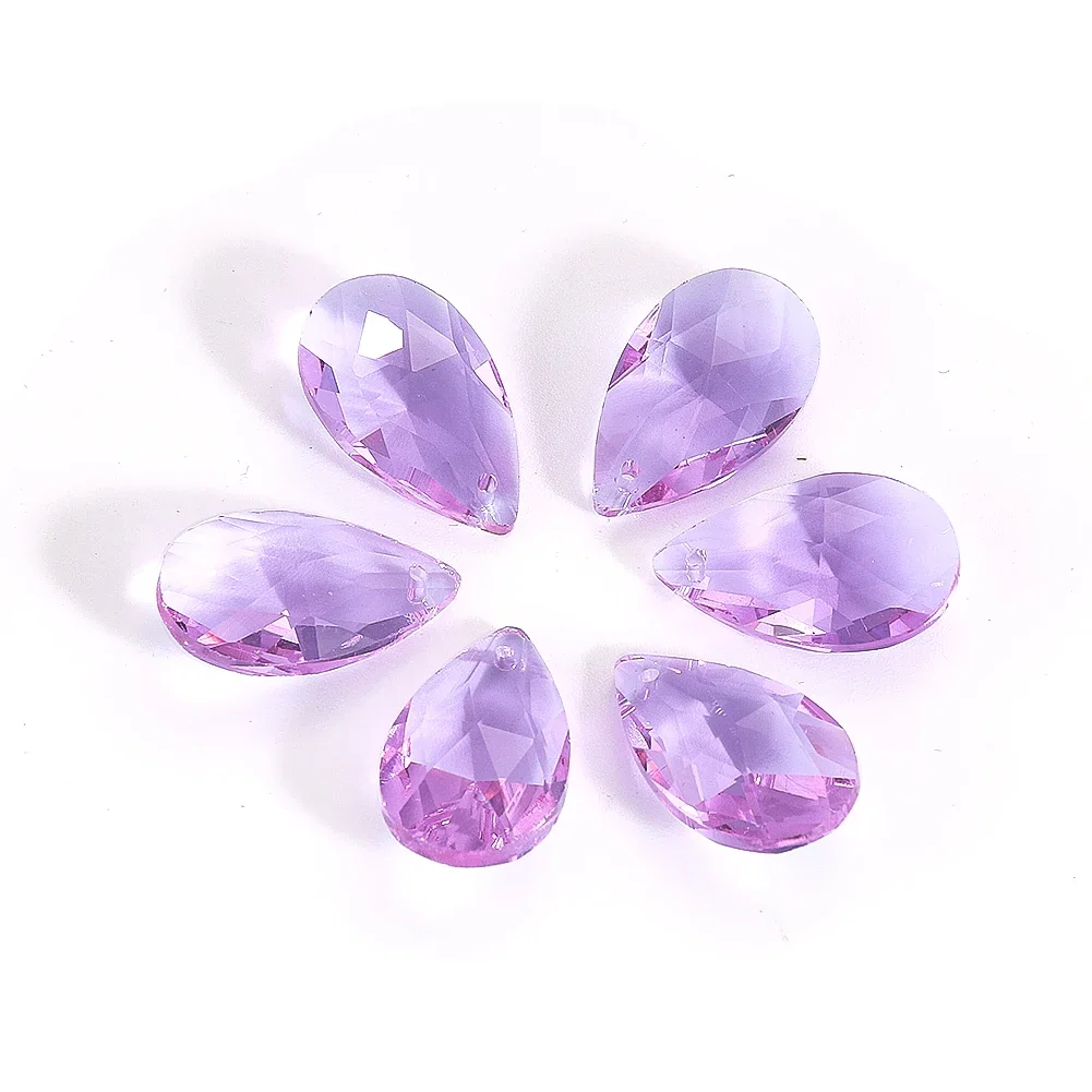 

5PC 28mm Faceted Prism Purple Angel Tear Water Droplets Glass Crystal Garland Curtain Chandelier Parts Sun Catcher Jewelry Beads