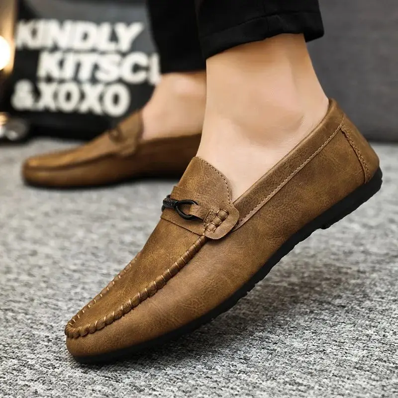 

Summer New Men's Comfortable Flat Casual Loafers Breathable Linen Upgraded Version Fashionable Spring Autumn Season round Toe