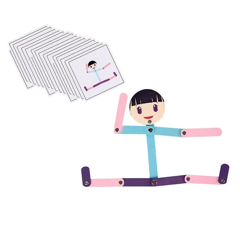 

L81A 2025-Sport Wooden Man Material DIY Puzzle Educational Game Early Learning For Children Fine Motor Training