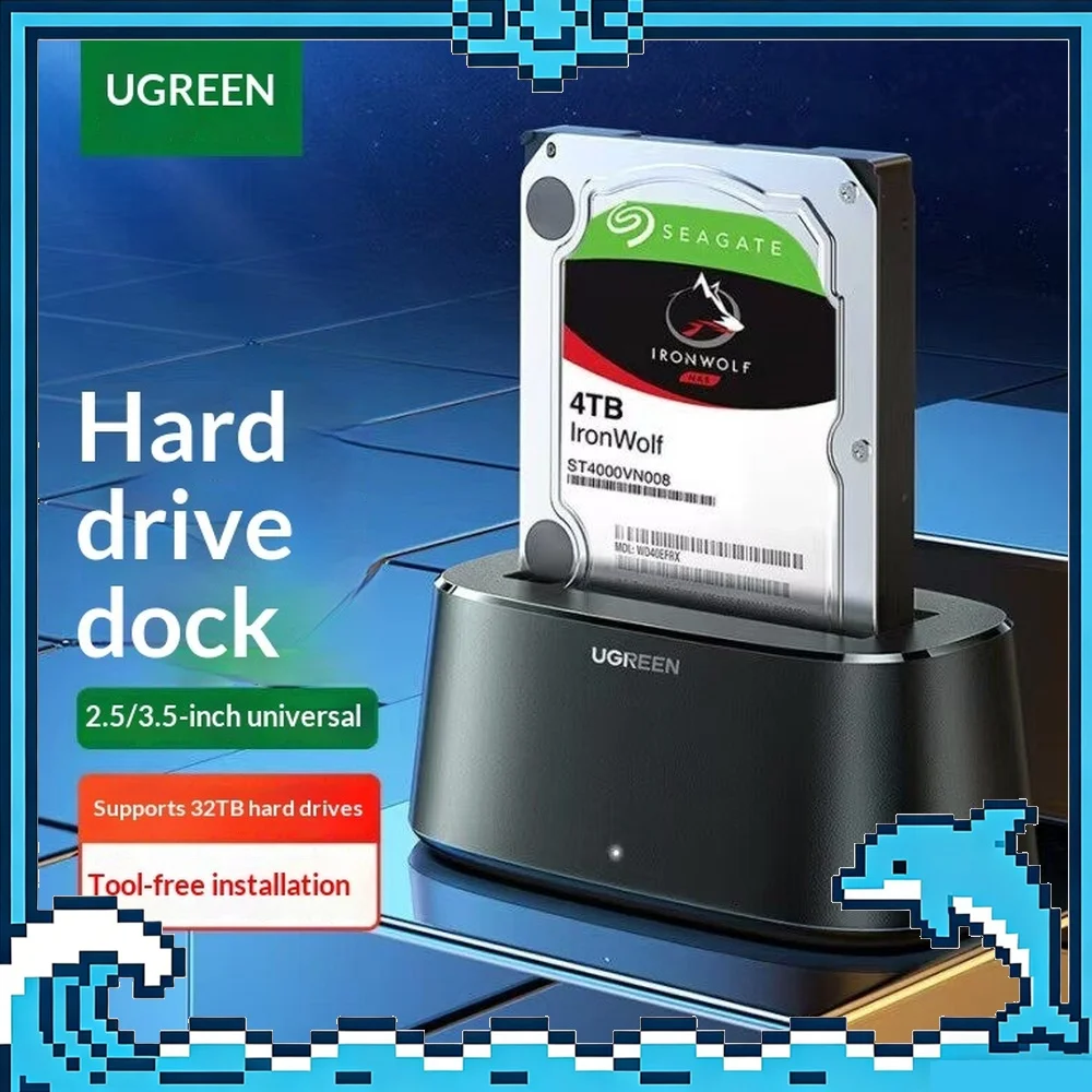 UGREEN CM197 USB 3.0 to SATA Hard Drive Docking Station 3.5 Inch 32TB External HDD Case for PC