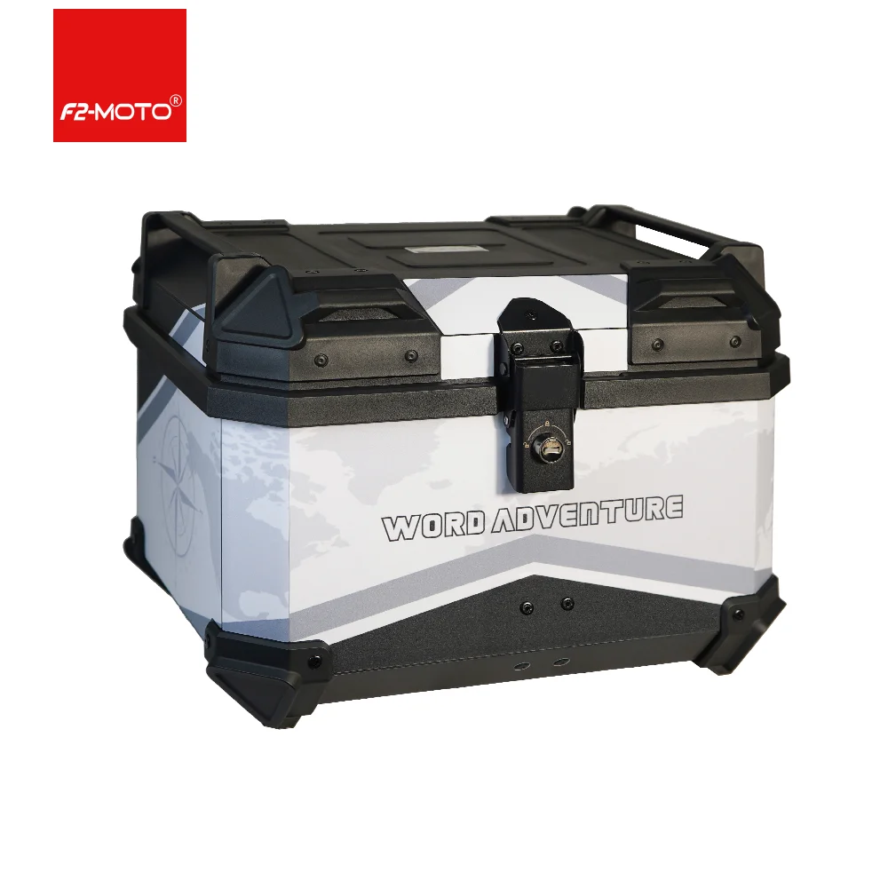 Motorcycle Rear Box - 45L, PP Material, Sticker Design