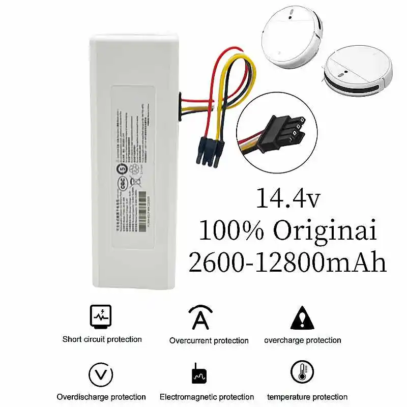 Batterie adaptée aux accessoires d'origine du robot de balayage Xiaomi Mi Home, STYTJ01ZHM, 14.4V, 2600mAh, 12800mAh