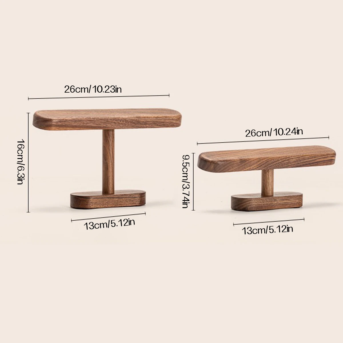Natural Walnut Wood Watch Display Stand (2 Sizes) - Large Capacity Organizer for Multiple Watches & Smartwatches image 6