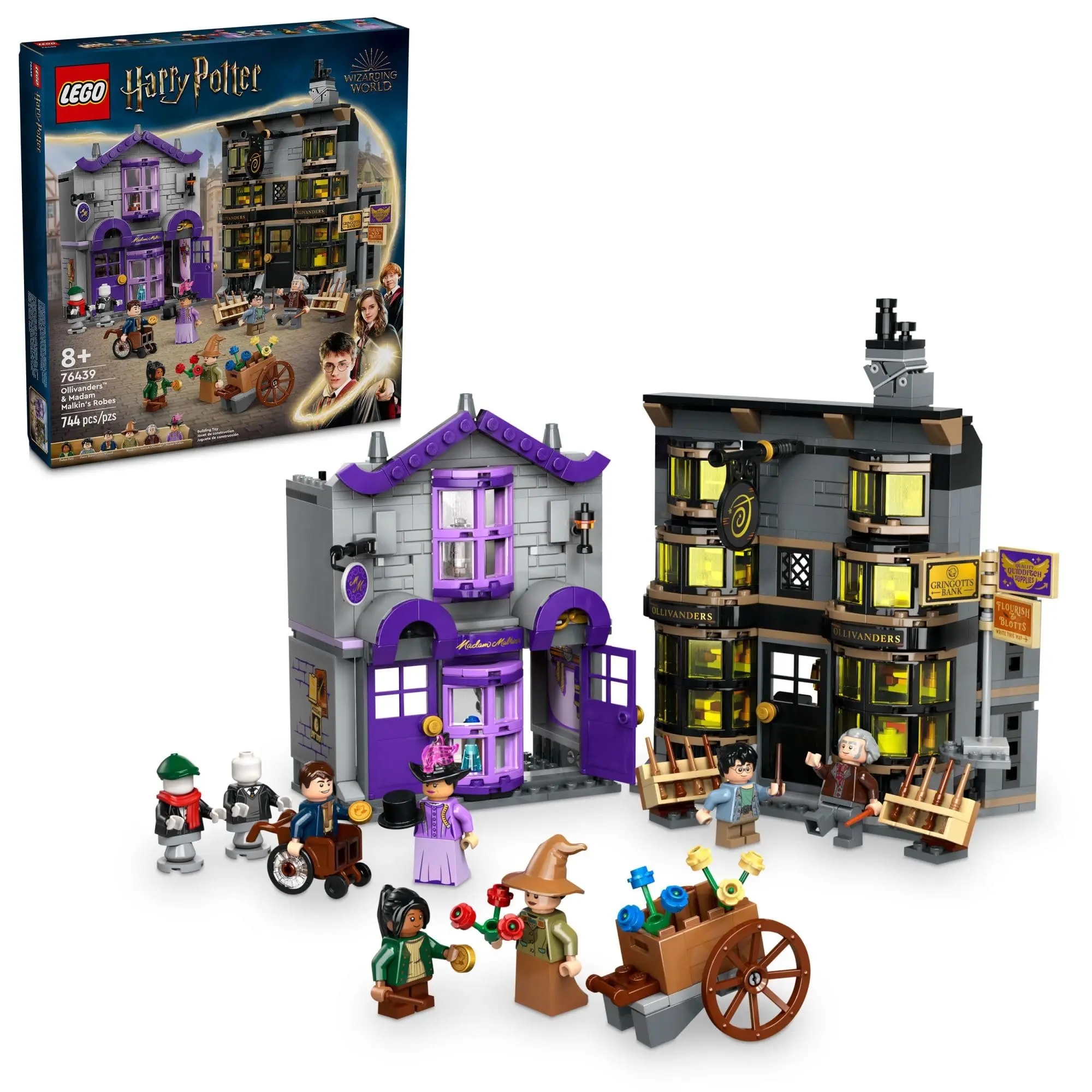 LEGO Harry Potter-76439 Diagon Alley™ Wand Shop and Magic Robe Shop Creative Building Block Toy Ornaments, Room Decoration Gift