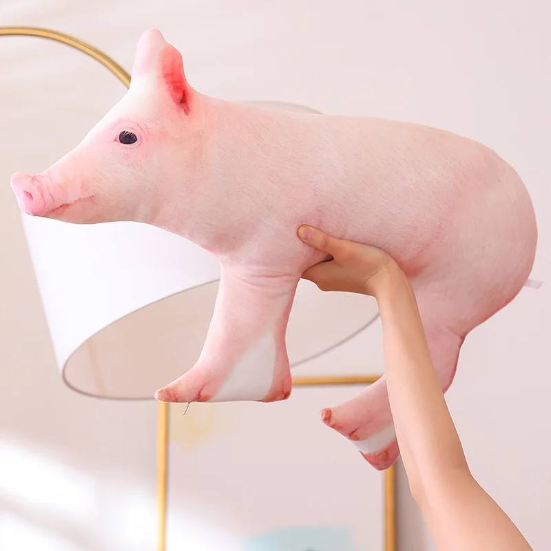 1Pc 3d Simulatie Varken Pluche Kussen Gevuld Real Life Piggy Pop Grappige Nek Kussen Zachte Rug Kussen Sofa Decor Geschenken