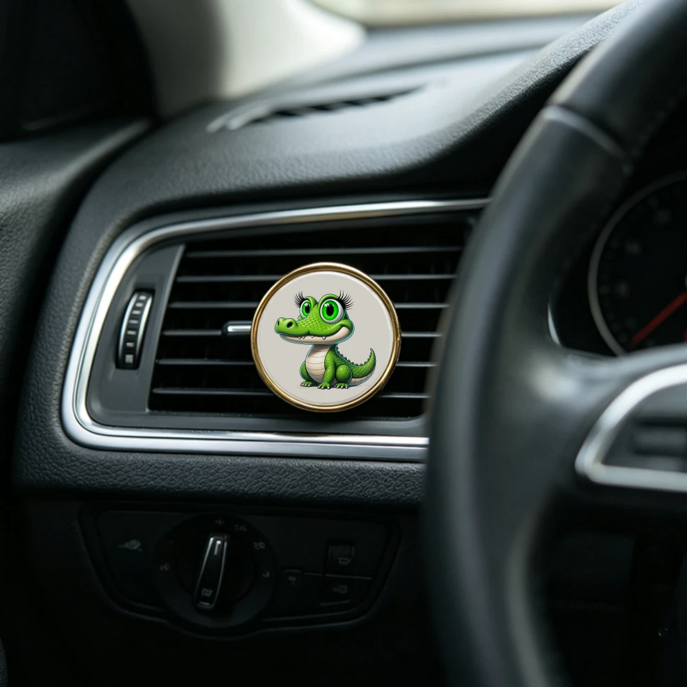 Crocodile Cartoon Car Air Freshener Vent Clip Aesthetic Cute Gift Long Lasting Car Scent Elegant Metal Car Interior Ornament
