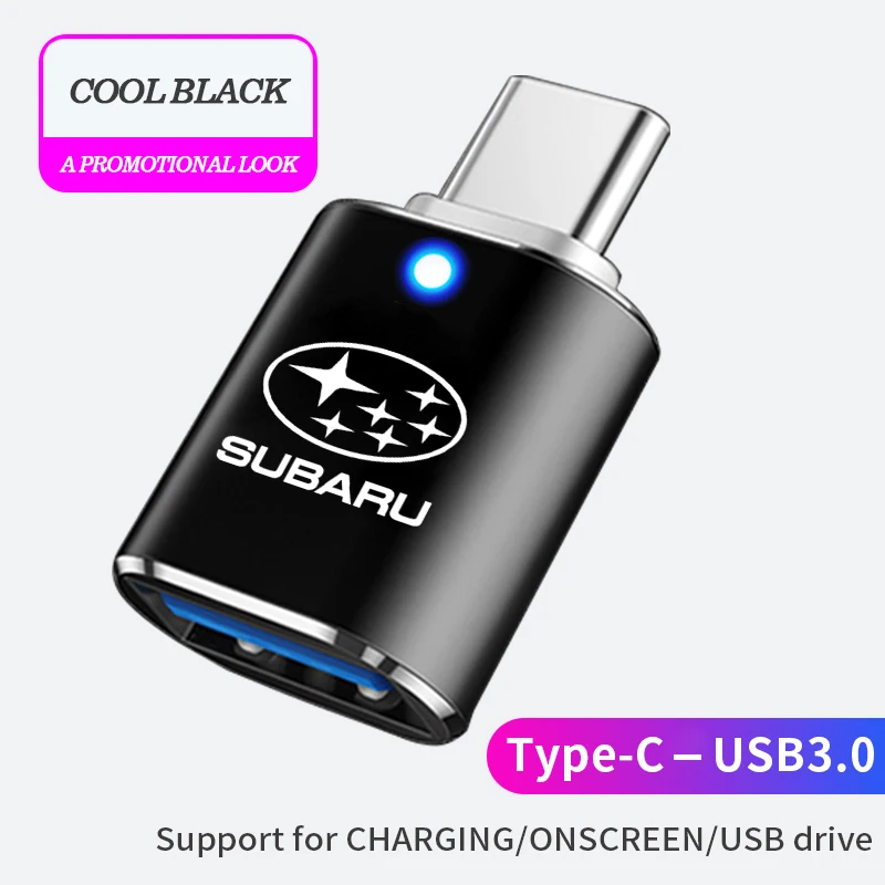 Car Type-C To USB 3.0 Interface Mini Converter Charging Adapter for Subaru Impreza Forester Tribeca XV BRZ auto Accessories