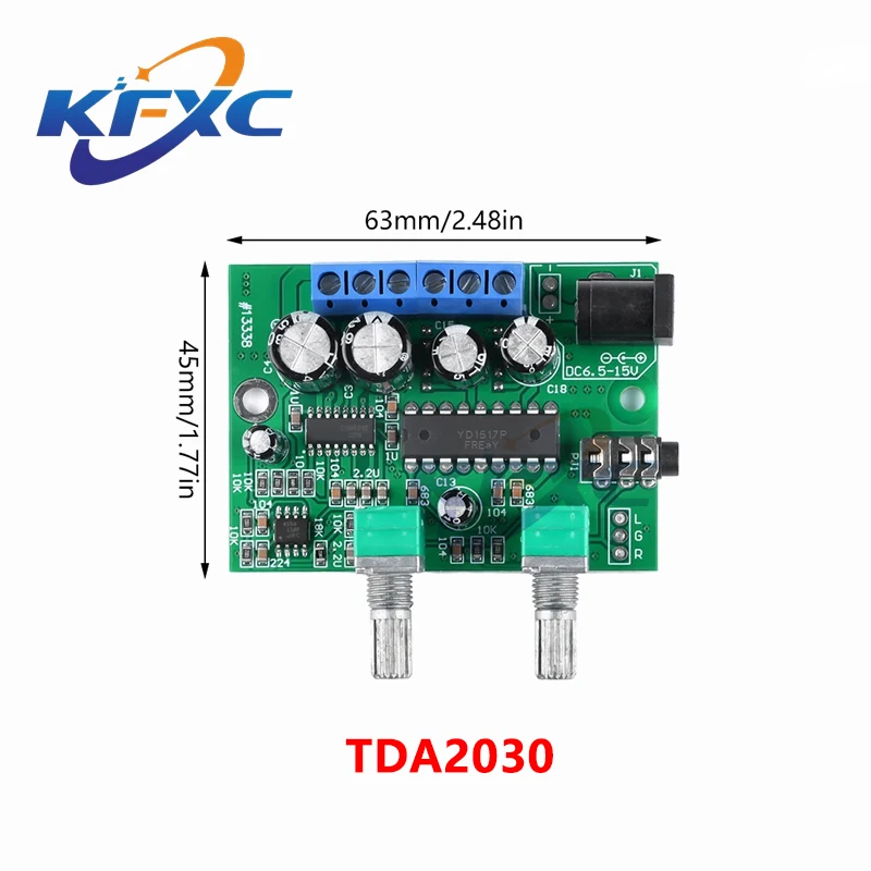 1pcs TDA2030 2.1 Subwoofer Amplifier Audio board 6W*2+25W Mini Bass Amplifier HIFI YD1517P for 4-6 inch 40W SubWoofer Speaker