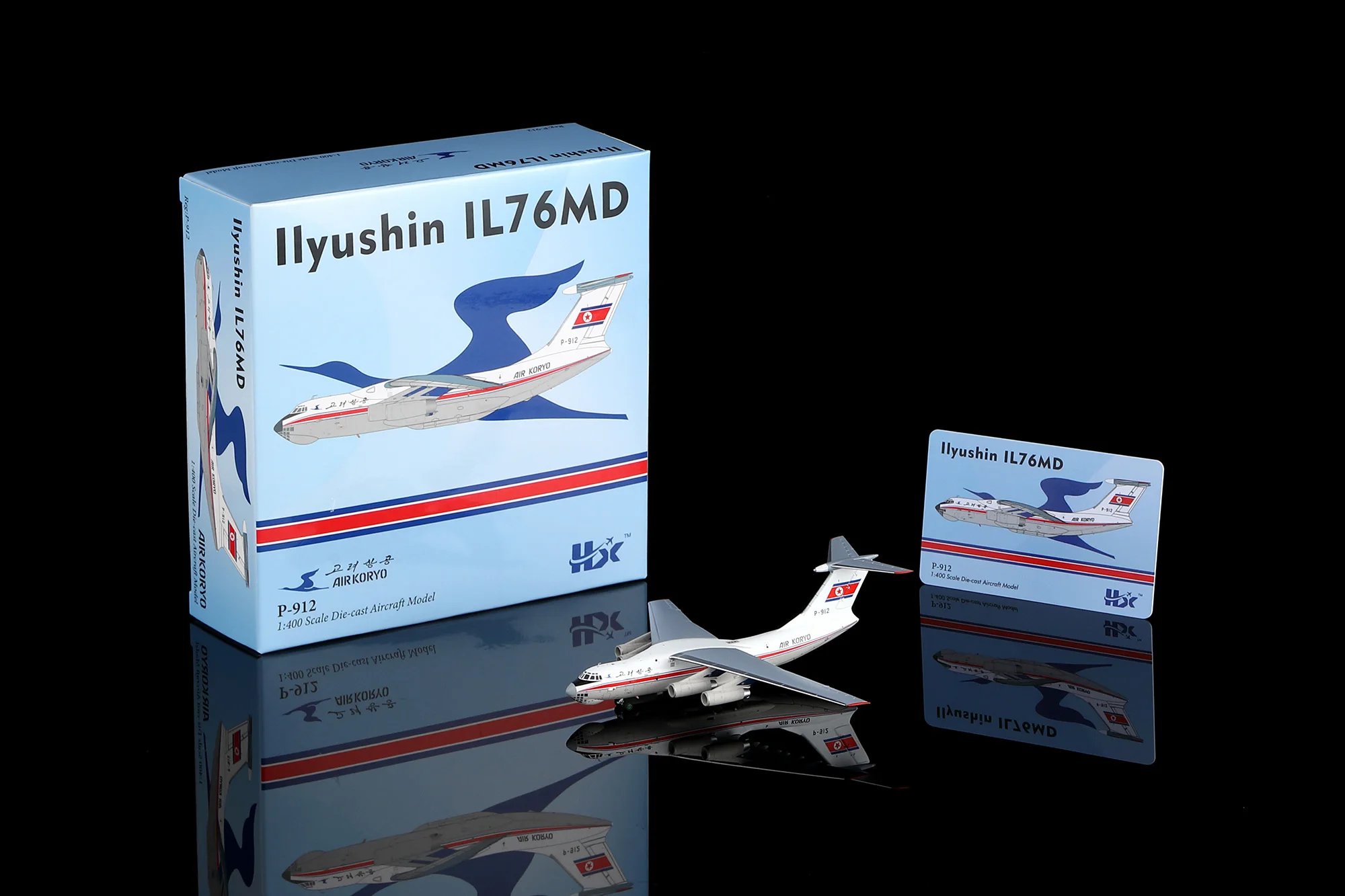 4761201 Alloy Collectible Plane Gift HX Models 1:400 Air Koroyo Ilyushin IL76TD Diecast Aircraft Jet Model P-912 With Stand