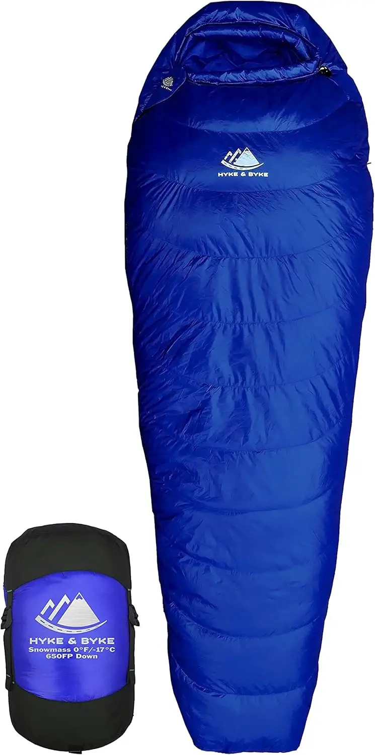 Snowmass 0°F Cold Weather Mummy Hiking & Backpacking Sleeping Bag - Duck Down 650 FP 4 Season Sleeping Bags for Adults - Ultrali