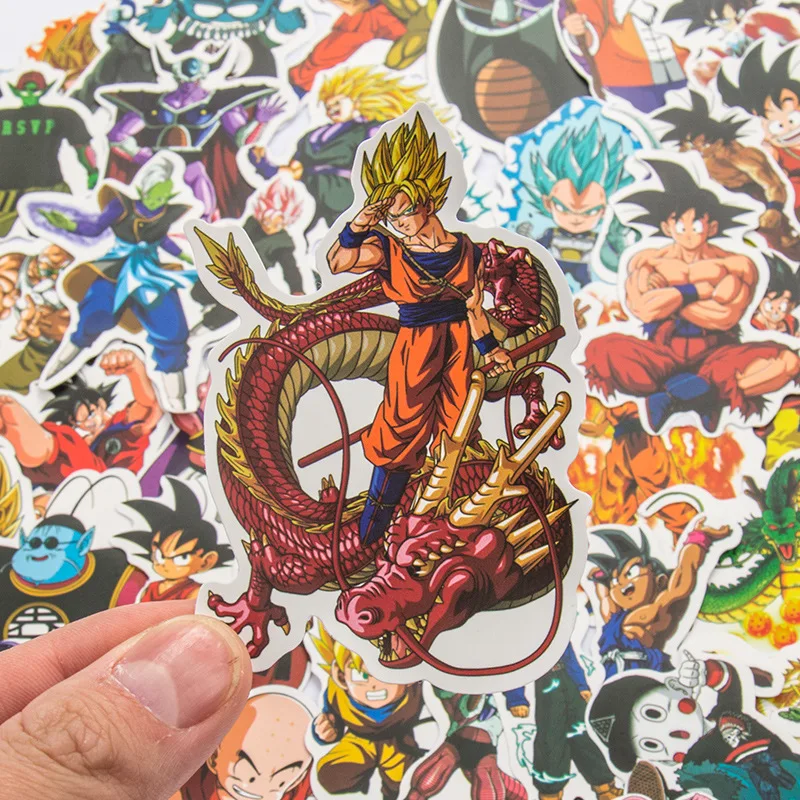 Paquete de 50 Uds de pegatinas de Dragon Ball, pegatinas bonitas de Anime, funda impermeable para teléfono, piel para ordenador portátil, embalaje