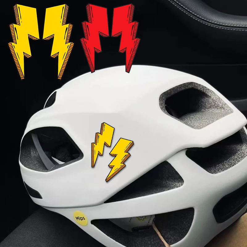 

1 Pair Lightning Vinyl Stickers Waterproof DIY Decoration, MTB Road Bike Frame Top Tube Helmet Decals Cycling Accessories