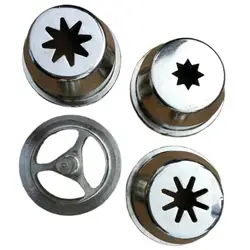 4 Pieces Churro Maker Nozzles Stainless Steel Modeling Caps Cookies Churros Maker Machines Accessories for Bakeries Restaurants