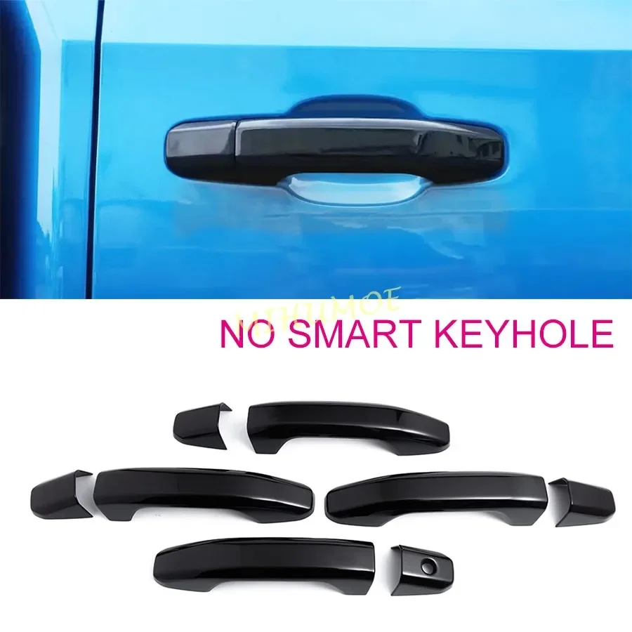 

8x Car Exterior Door Handle Cover Trim Set For Chevrolet Silverado 1500 2500HD 3500HD GMC Sierra Glossy Black ABS Plastic