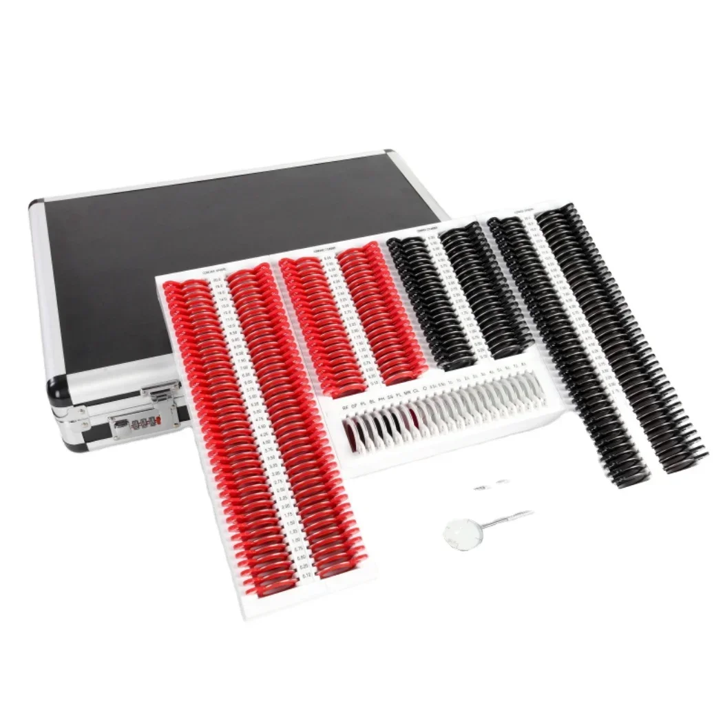 

Китайский набор пробных линз, 266 шт., набор оптических пробных очков, пластиковое кольцо, алюминиевая коробка, пробная оправа, оптические линзы SL-266 A3