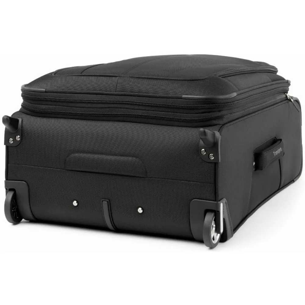 Equipaje vertical ligero y extensible de 2 ruedas, maleta unisex, negro, tamaño mediano, ideal para viajes