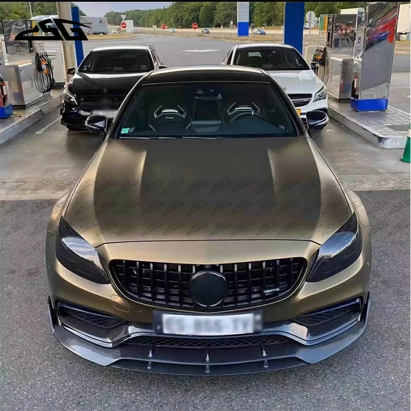 

Carbon Fiber Front Bumper Lip Chin Diffuser Splitter Spoiler For Mercedes Benz C Class W205 AMG C63 2016-2022 Body Kit