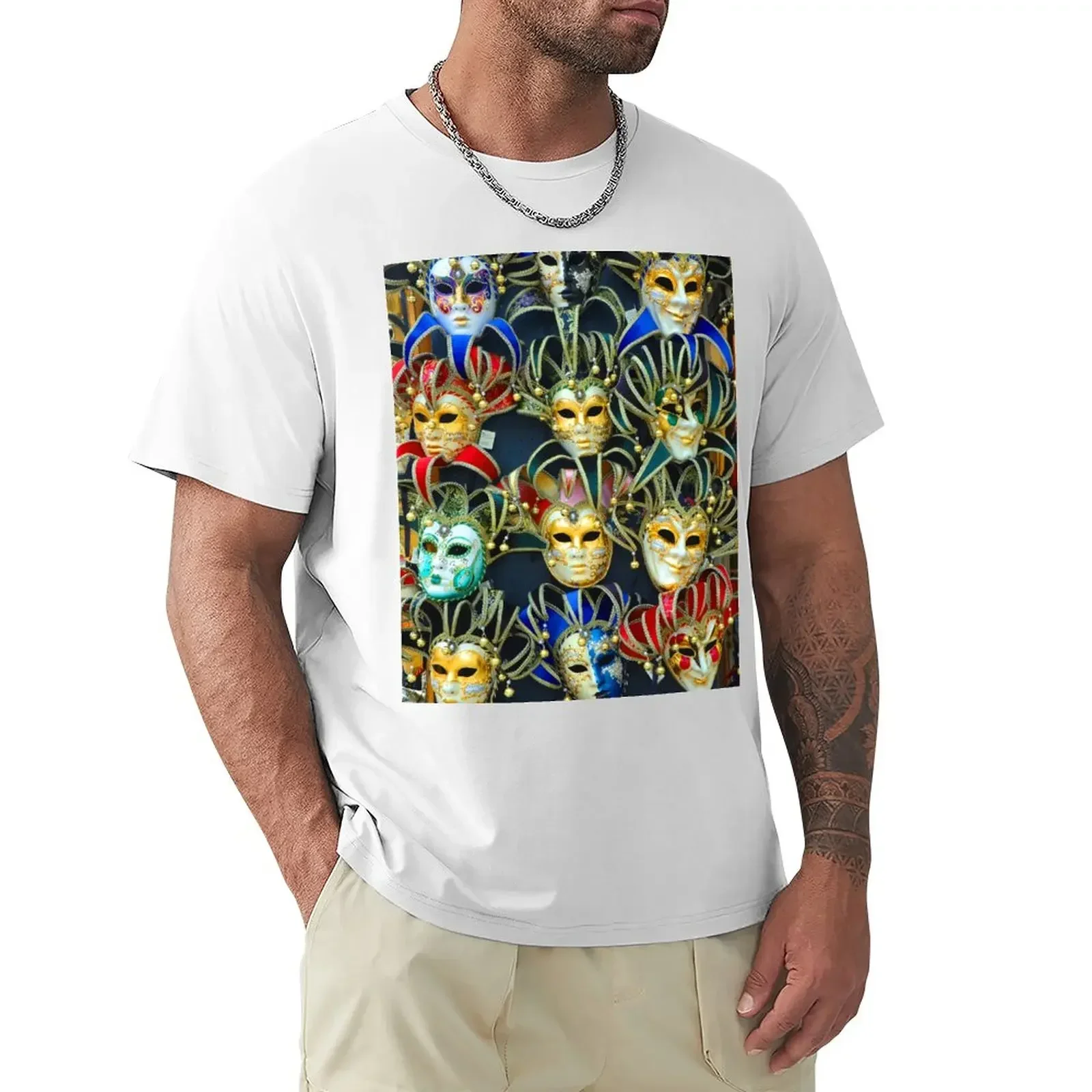 Venetian Opera Masks T-Shirt funnys anime clothes summer tops cute  mens t shirts casual stylish