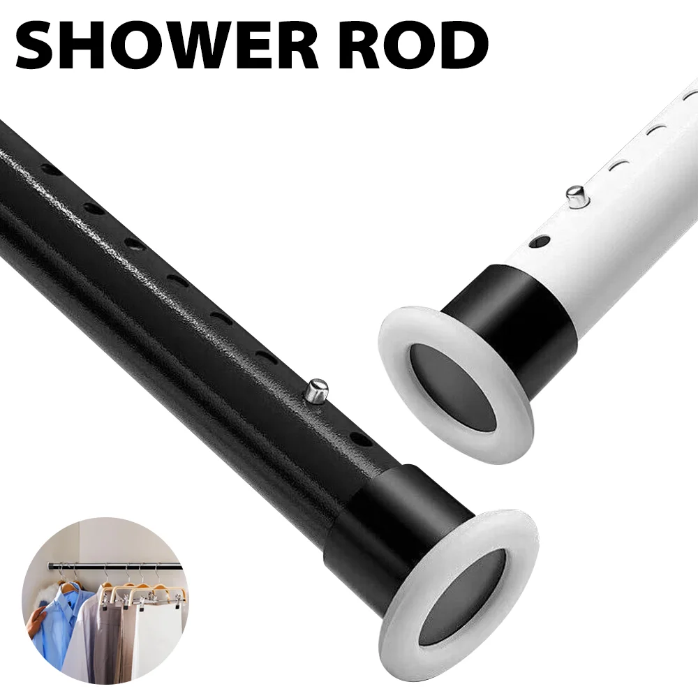 Shower Curtain Poles shower curtain rod Tension Curtain Rod No Drilling Adjustable Tension Rod Expandable NonSlip Shower rod