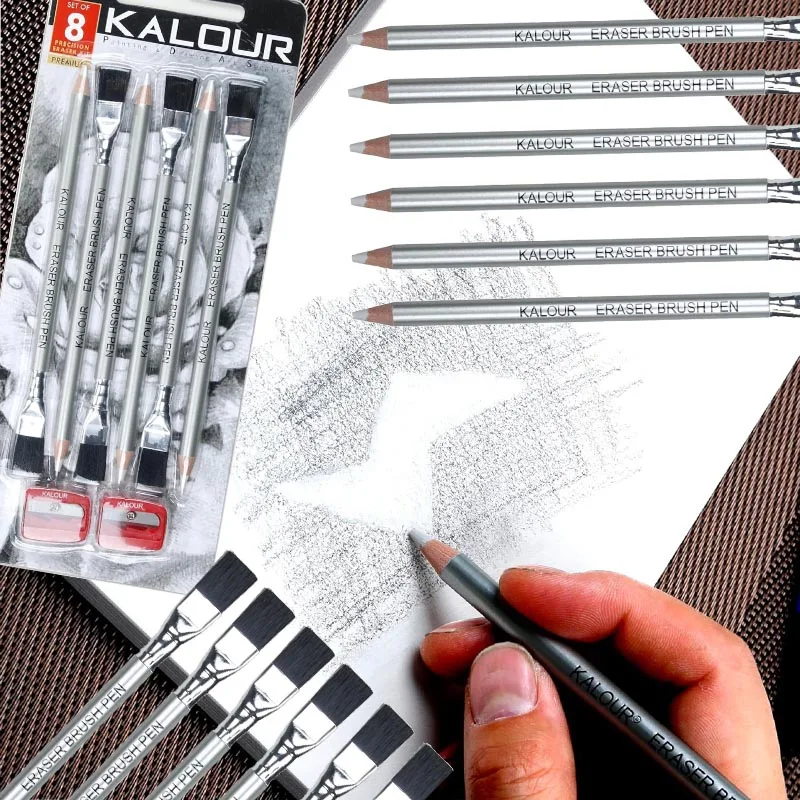 

KALOUR Pro Eraser Pen with Brush Precision Erasing No Smudging EN71 Certified Latex-Free for Graphite/Colored/Charcoal Pencil 문구