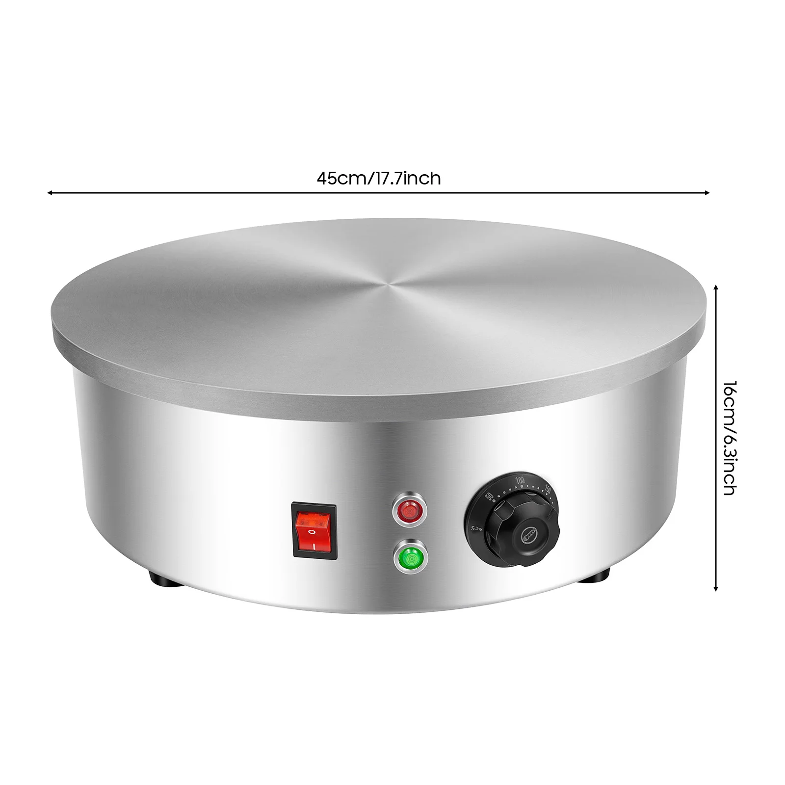 3KW Pannenkoek Fruit Machine 45cm Elektrische Crêpe Maker Crêpe Maker met Strooier & Spatel Crêpe Maker Machine voor DIY Bakken Behoeften - afbeelding 2