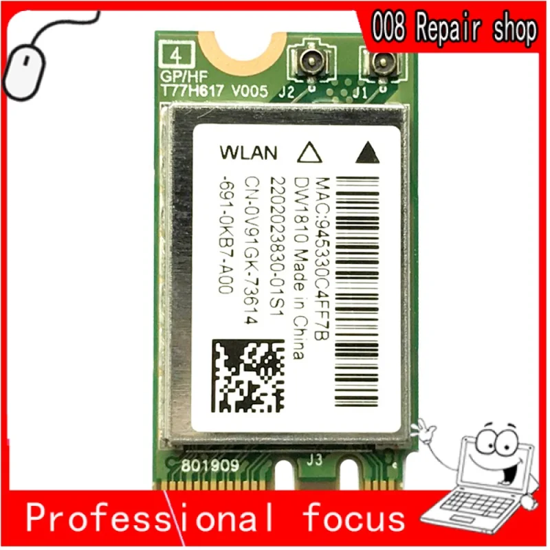 For DELL 15 5565 5567 3567 DW1810 ac NGFF 433Mbps BT4.1 WiFi Wireless Network Card QCNFA 435 WIFI