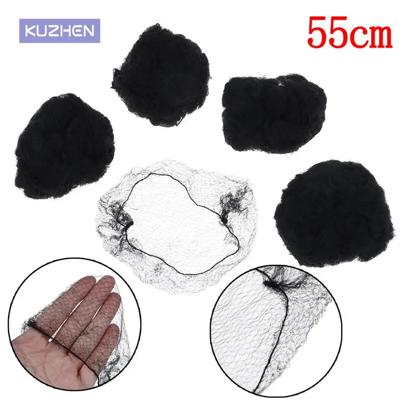 50pcs/100pcs Soft Elastic Lines Hair Net Sample Black Nylon Hairnets Invisible Disposible Wig Cap Net For Hair Styling Wholesale