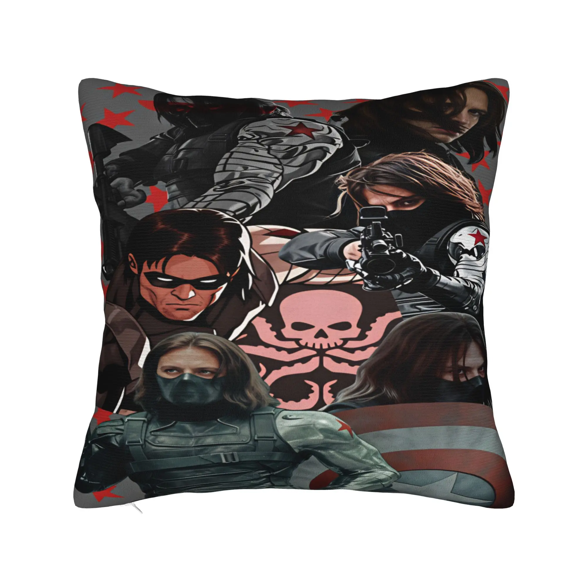Bucky Barnes Winter Soldier Pillow Cover  Design Cushion Cover Vintage Pillow Case For Sofa Home Decoration