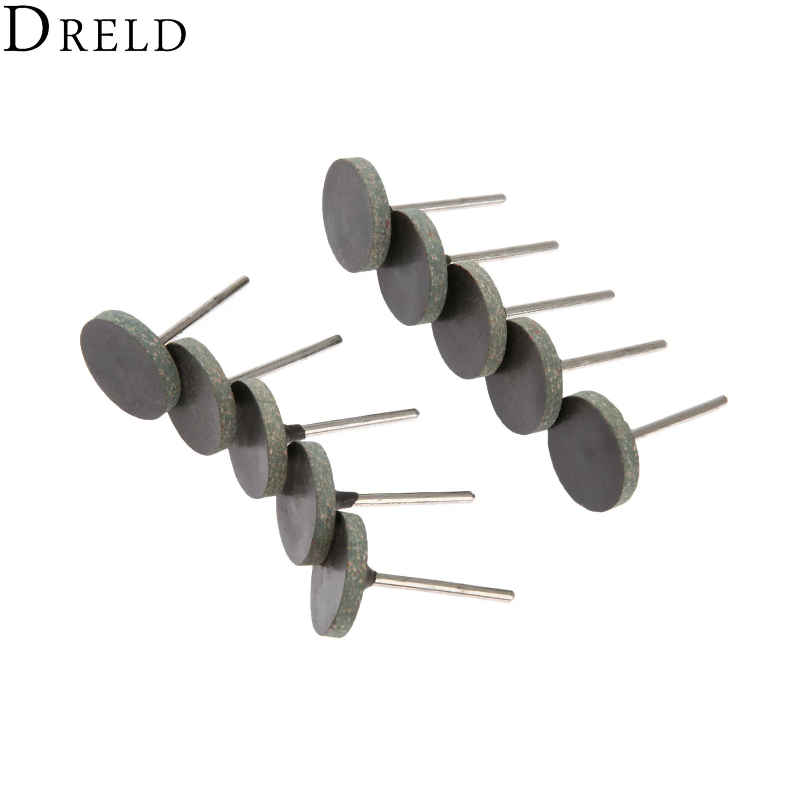 DRELD-Cabezal de pulido de goma para Metal y madera, accesorios Dremel, rueda de pulido, herramienta rotativa, vástago de 3mm, 25mm, 10 unidades