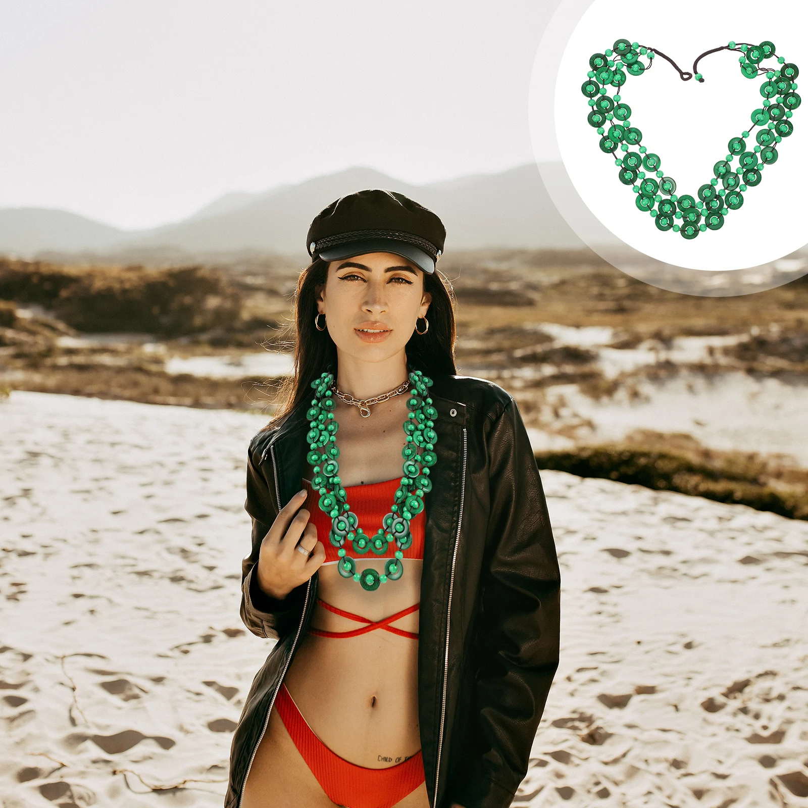

Coconut Shell Wood Bead Necklace Natural Retro Women Fashion Jewelry Pendant Bohemia Beach Necklace For Girls Women
