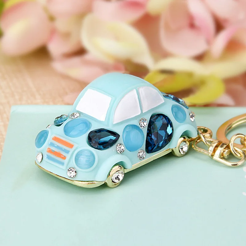 Hot Sale Crystal Car Key Chain New Metal Varied Key Holder Fashion Bag Charm Accessories Rhinestones Lovely Keychain